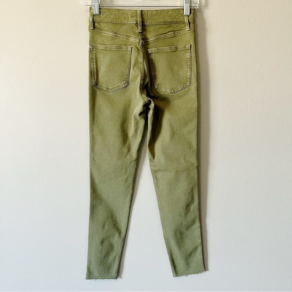 Free People We The Free NEW Raw High-Rise Jegging Jeans Army Green Size 26 - Picture 8 of 13